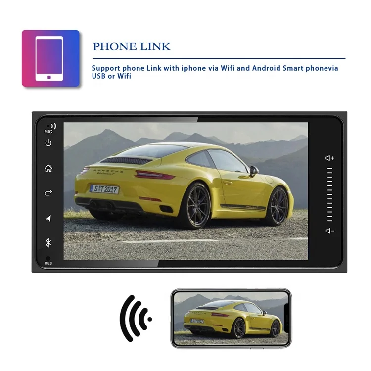 2 Din Car Android GPS Navigation Android 9.1 1+16GB Wifi Android GPS Car Radio