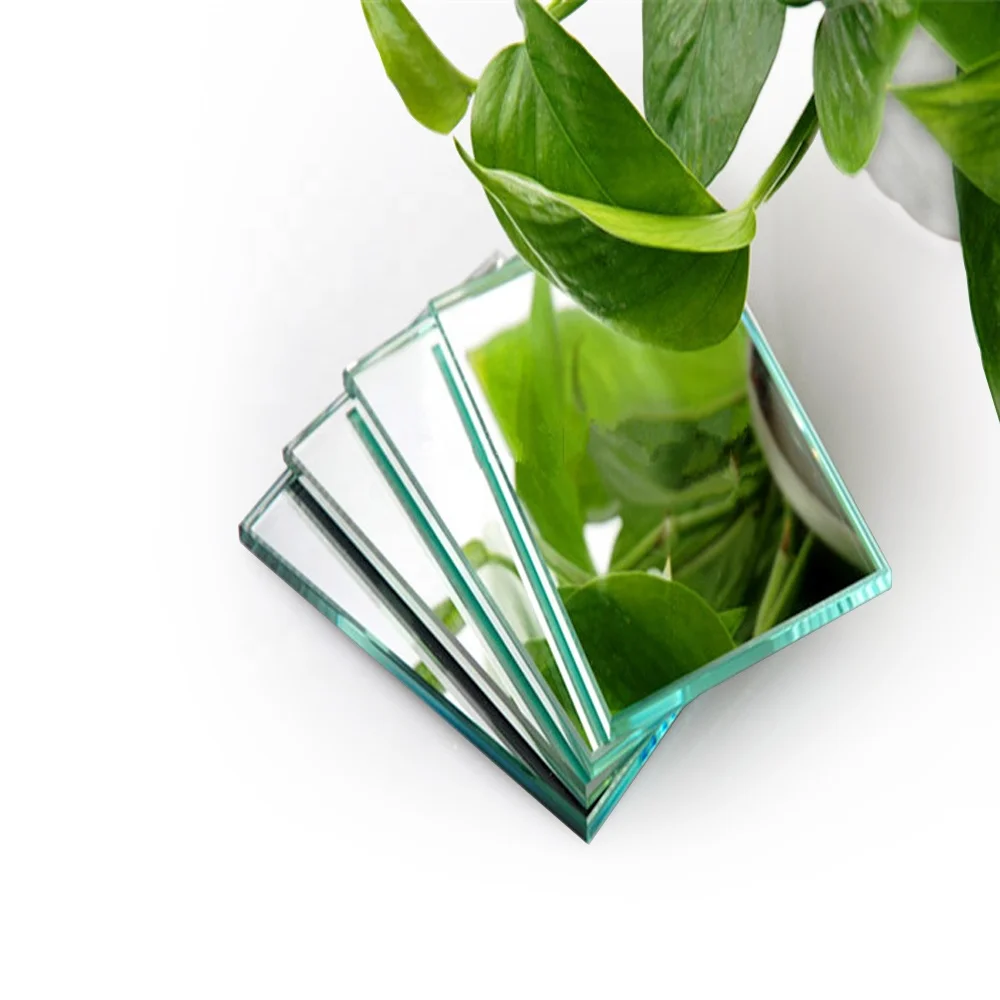 Small Makeup Decorative Cut Edge square Round Oval Painted ultra Thin Mirror Glass