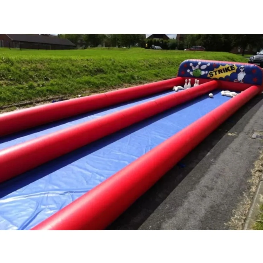 8x3m Large Kids Inflatable Bowling Alley Games Giant Outdoor Inflatable Sports Games For Children Events
