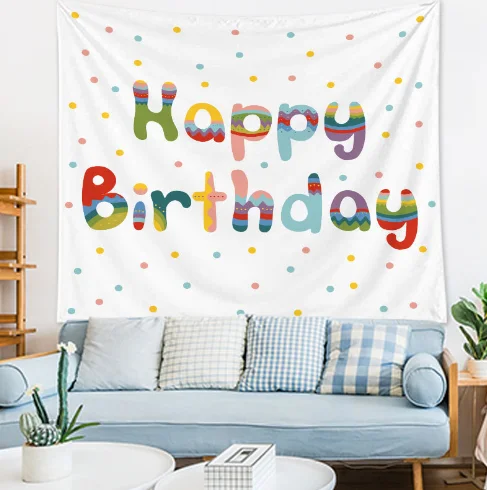Birthday background cloth children one-year-old banquet party decoration tapestry tapestry simple forest hanging flag lying