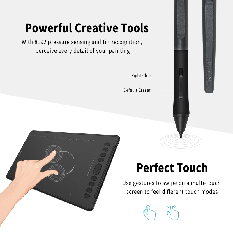  Графический планшет huion H1161 с электромагнитным дигитайзером интерактивный цифровой для рисования сенсорным экраном и бесплатным