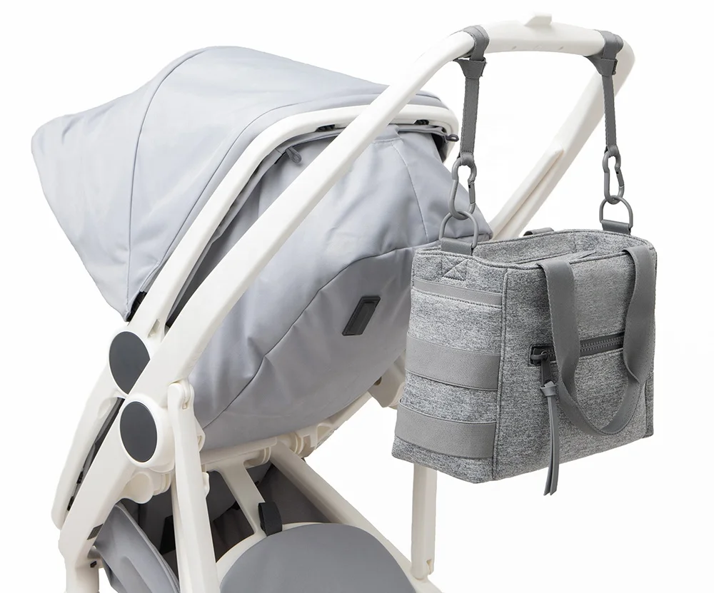 Серая неопреновая сумка-тоут для подгузников, вместительные детские сумки для женщин, водонепроницаемые сумки для подгузников с пеленальным ковриком и салфеткой