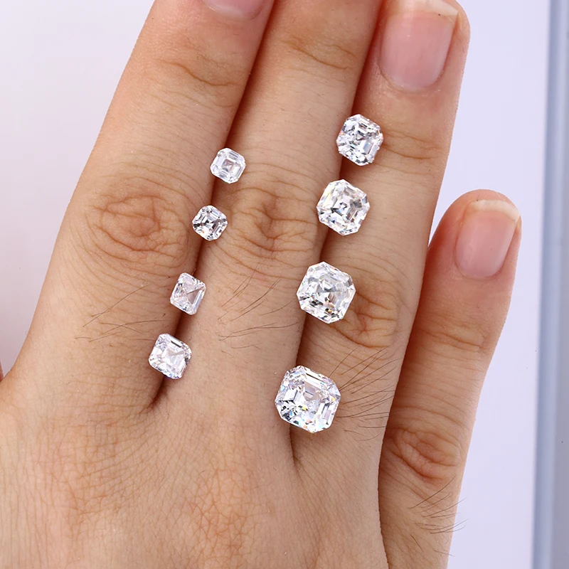 Камни с муассанитом 6 5*6 5 мм starsgem фианит ручной резки незакрепленные
