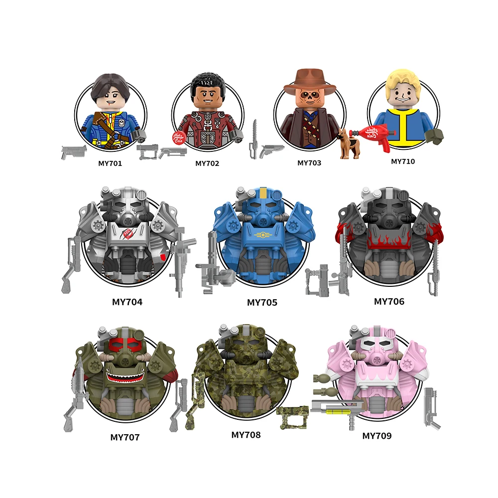 MY701-710 T6O Power Vault Boy Anime Figure Children Juguetes Gifts Puzzle DIY  Building Block Sets Educational  Kids Toys