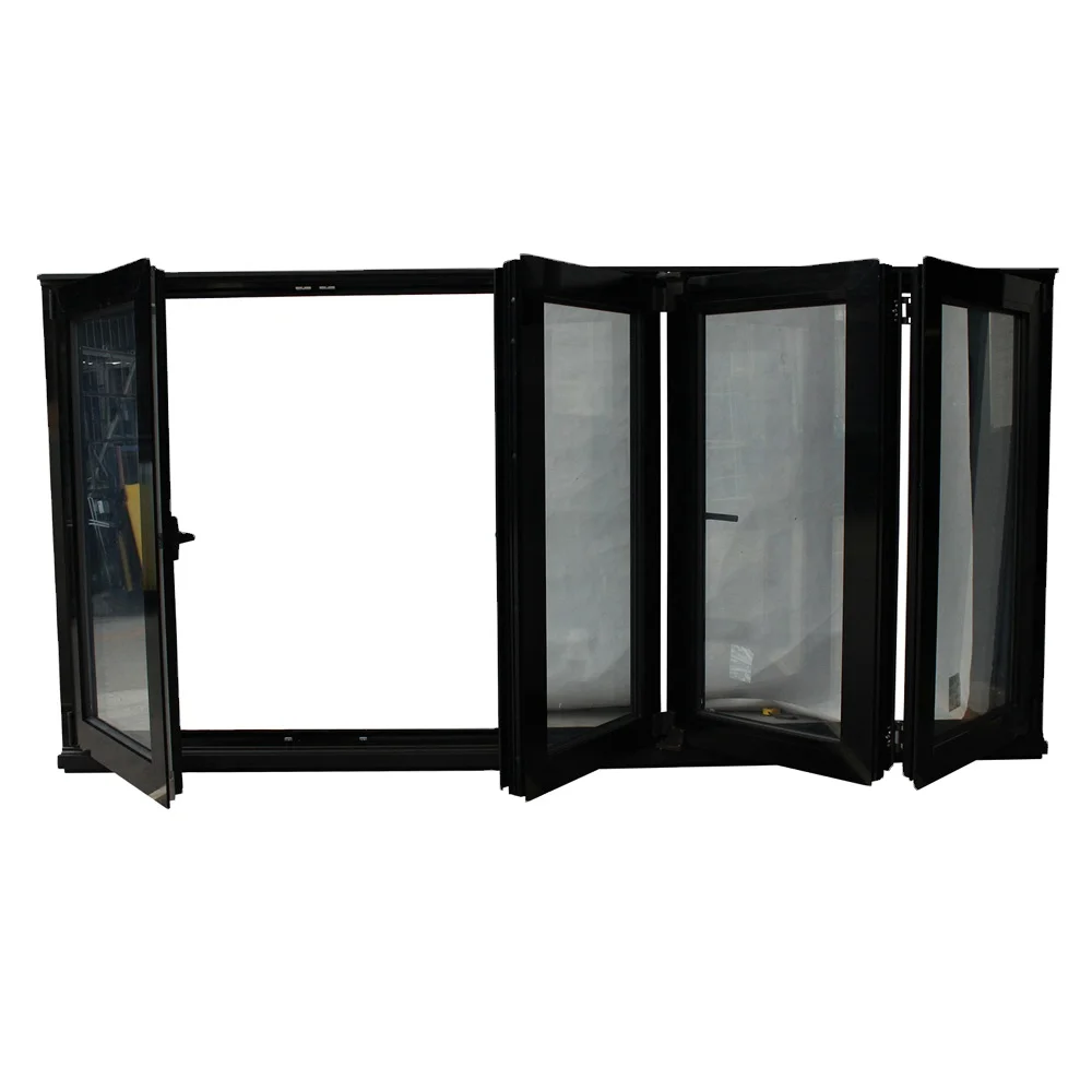 Aluminium Tempered Glass Bi Folding Windows Horizontal Folding Local Window Aluminium Bifold Window