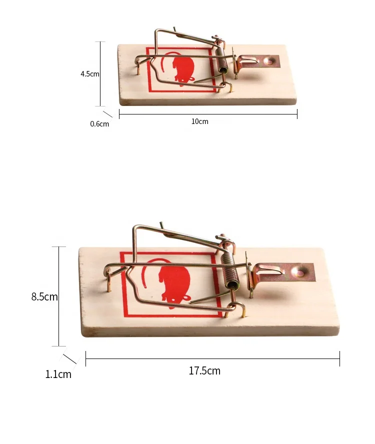 OEM Reusable Indoor Outdoor Easy Use Wooden Mouse Trap, Wooden Rat Trap, Wood Mouse Trap