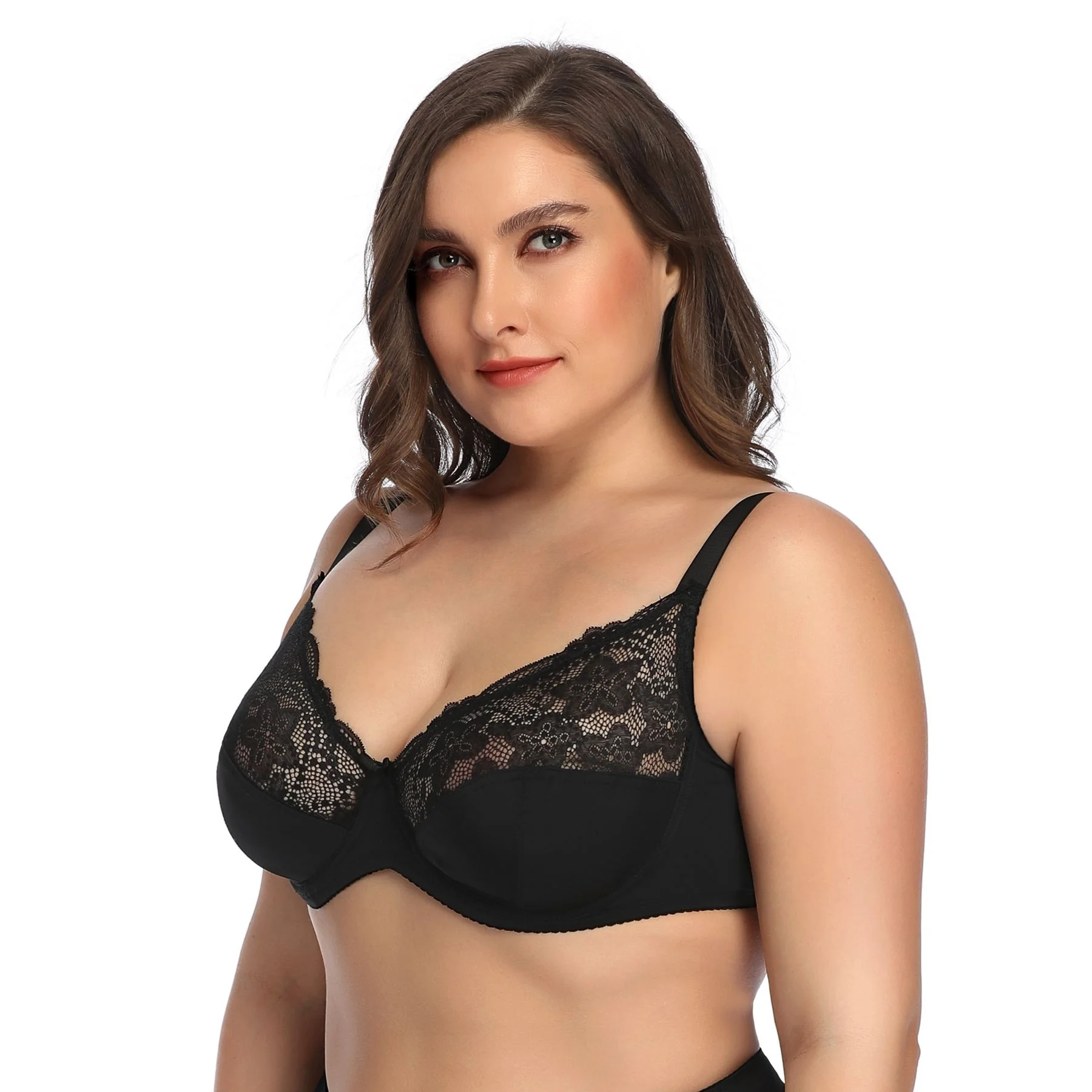 Intiflower BL88717 Ultrathin Women Underwear Soft Plus Size Bra Sheer Full Coverage Big Cup Lace Sexy Lingerie Bras
