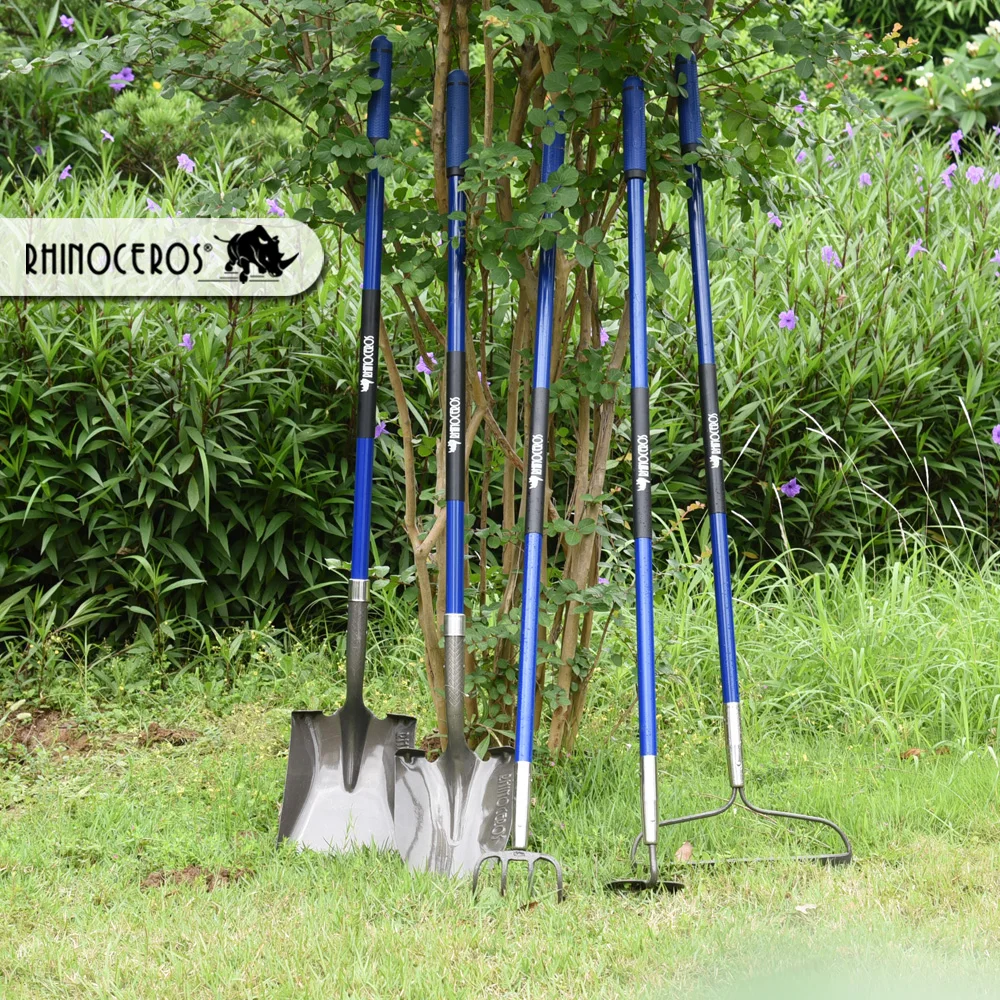 High Quality Long Fiberglass Handle Shovel Spade Fork Rake Cultivators Garden Tools