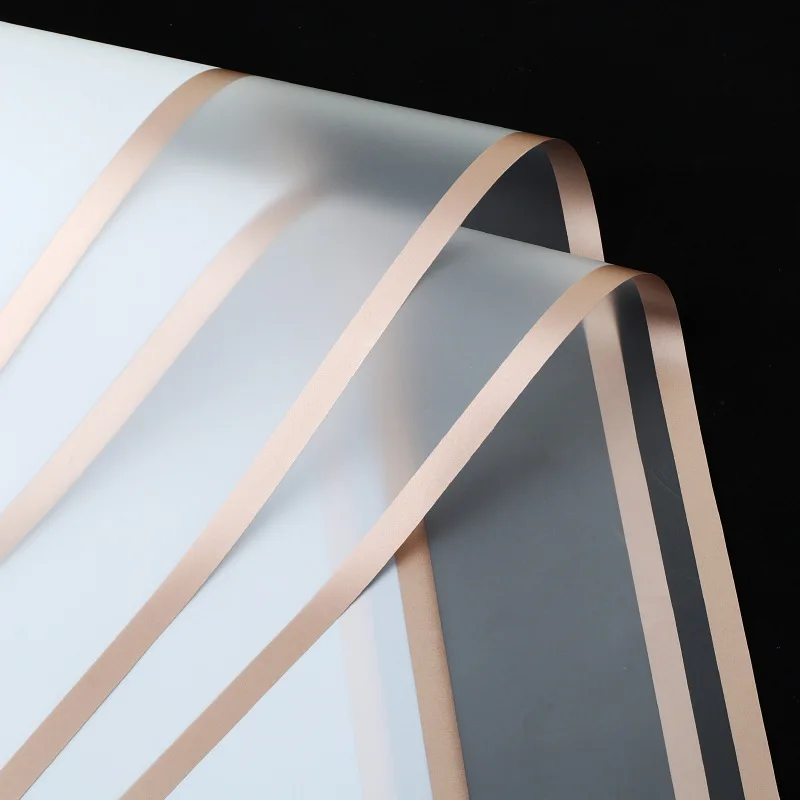 Yohpack Double Golden Edge Space Jelly Film Wrapping Flower Paper Border Waterproof Translucent Mist Bouquet Paper