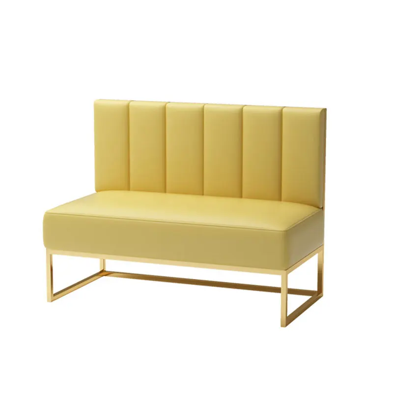 Customize Booths Cafe Restaurant Seating Furniture PU Leather Booth Sofa Seating Stainless Steel Bench Seat