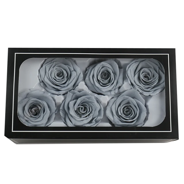 yunnan factory wholesale grade a 5-6 cm dried preserved flower roses  head eternity rose