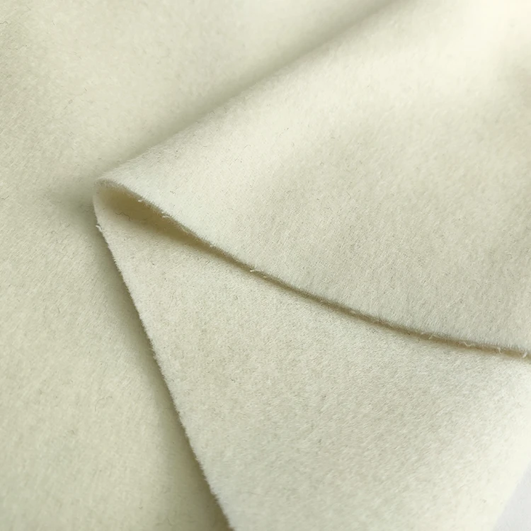 Free samples high grade custom white 100% wool fabric double side small MOQ 760 gsm