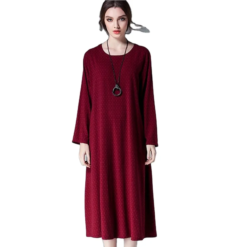 Autumn vintage women plus size sweater dress  long sleeve knit sweater