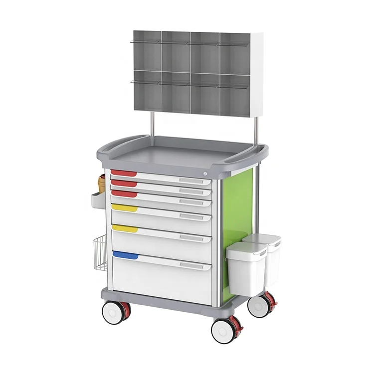 Factory Direct Selling ABS Anesthesia Trolley Cart Medical Emergency Cart Instrument Medicine Trolley