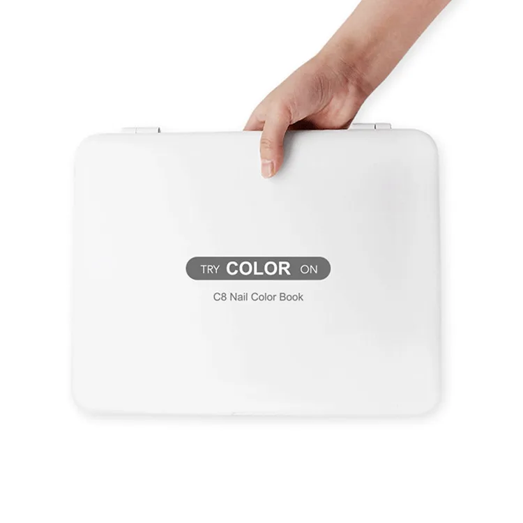 Plastic gel polish sample swatch false tips color album nail art display book color chart nails