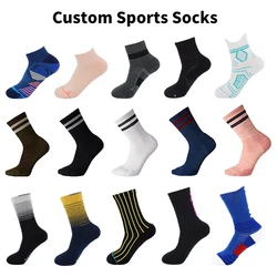 Fast sample cotton black sports socks mens athletic socks cycling gym workout terry sport sox crew for man sock