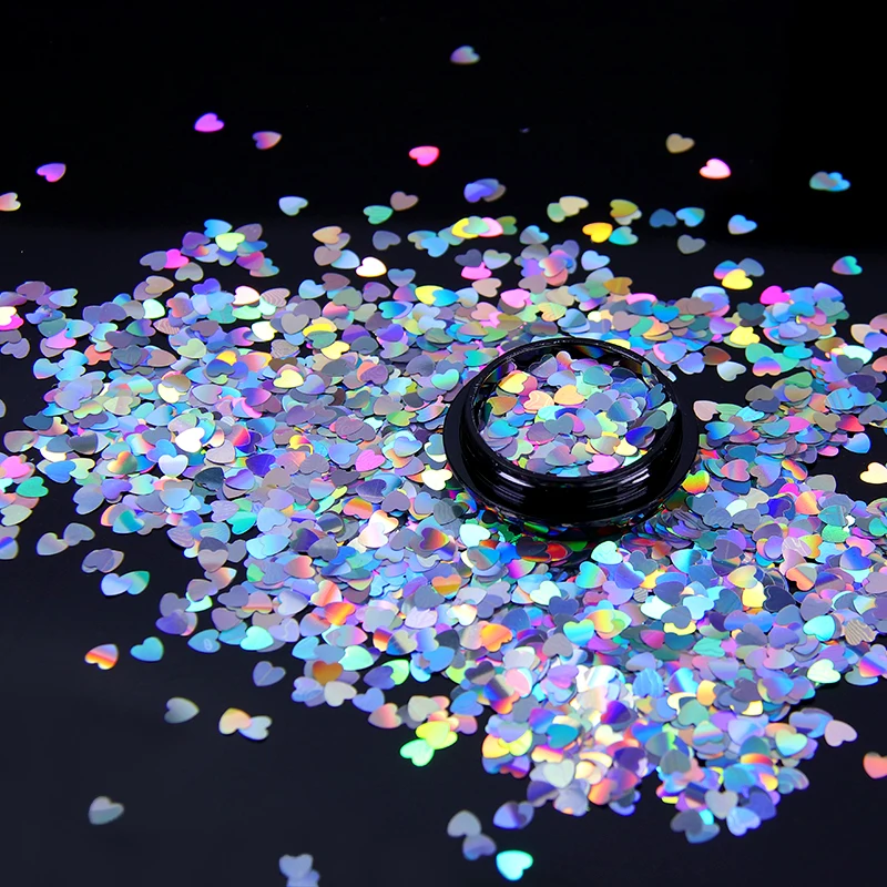 New Neon colors irregular Gold Flakes Nail glitter Pigment Powder Heat Shaped Craft Decorative Holographic Glitter