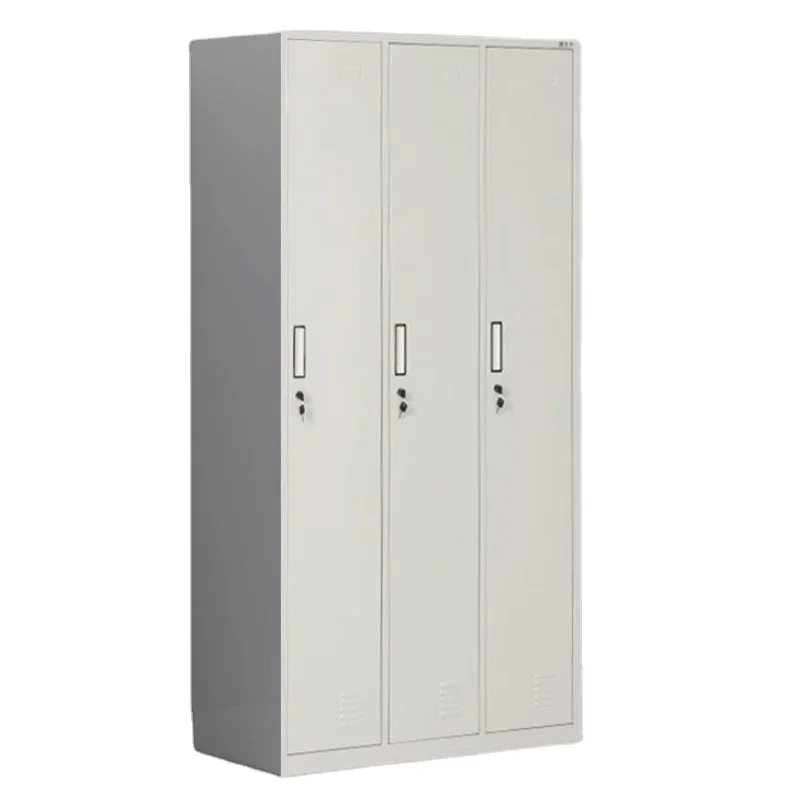 Commercial Vertical 3 Door Waedrobe Employee Dormitory Clothes Metal Steel Locker Cabinet For Storage