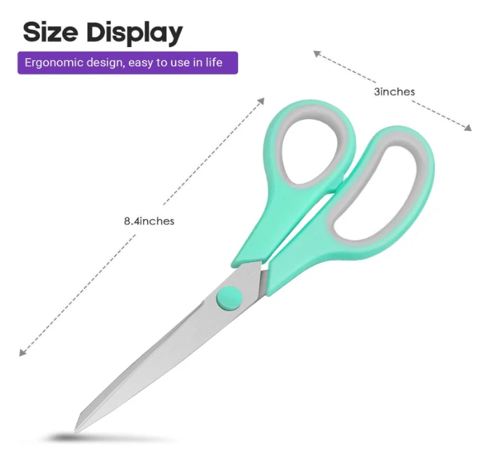 Multipurpose Scissors Bulk Ultra Sharp Shears Comfort-Grip Sturdy Scissors for Office Home School Sewing Fabric Craft Supplies
