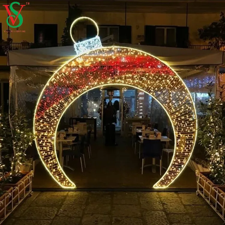 2024 Most Popular Christmas Motif Light Outdoor 3D Arch Light for Holiday Festival Decoration