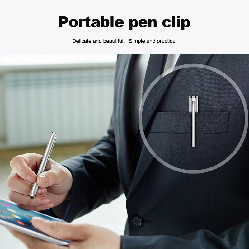 Mesh fiber stylus with logo, metal capacitive pen, suitable for all capacitive screen smartphones and tablets