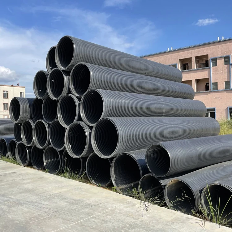 HDPE поли полая обернутая стальная полоса типа армированная Двухстенная гофрированная труба для ствола