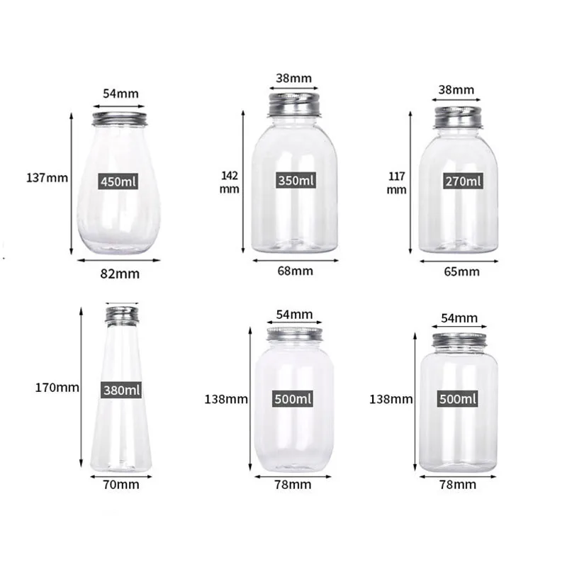 Hot Sell Small Round Pet Thai Tea Bottle Juice Disposable Beverage Milk Tea Bottle