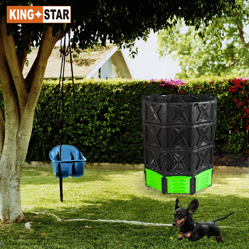 Large Capacity Easy Assembly Black Garden Compost Household Farm Grass Plant Compost Bin With Thermometer