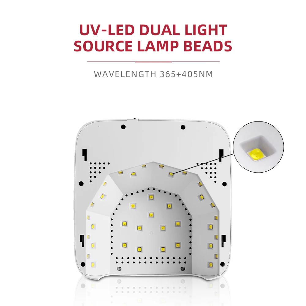 New Rechargeable Nail Lamp 72W Wireless Touch LCD Display Intelligent Sensor Gel Curing Lamp