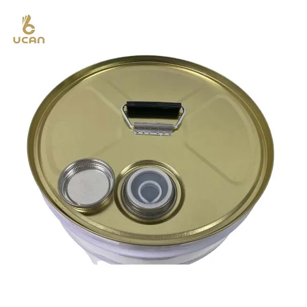 20L Metal Bucket with Flange 25 Liter Paint Drum with Metal Screw Cap Tinplate Paint Pail for Thinner