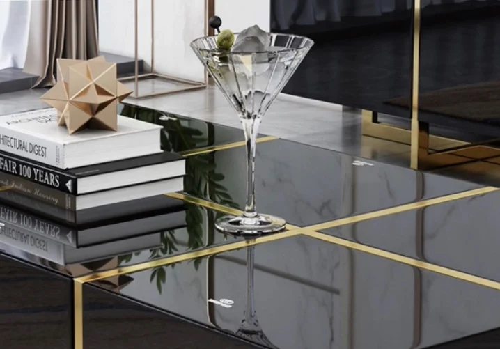 Luxury living room home furniture wooden coffee table with drawers