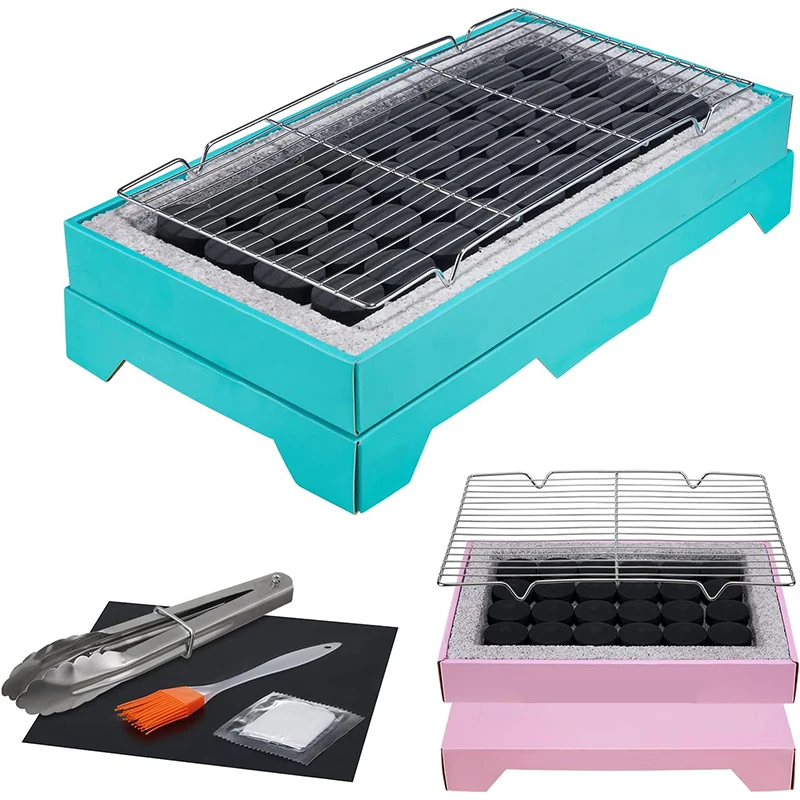 Disposable Charcoal Grill Camping and Tailgate Parties Small size Portable, Easy To Light, and Convenient