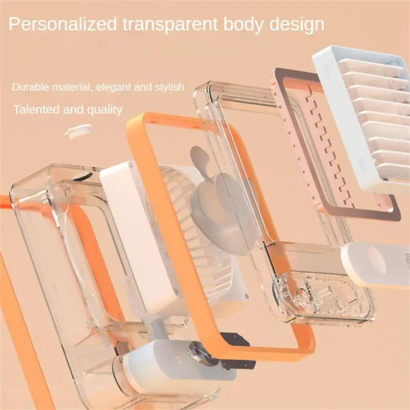 Air Water Cooler Desktop Three-speed Desktop Fan Air Cooler Fan Transparent Lighting Spray Moisturizing Air Water Cooler Fan