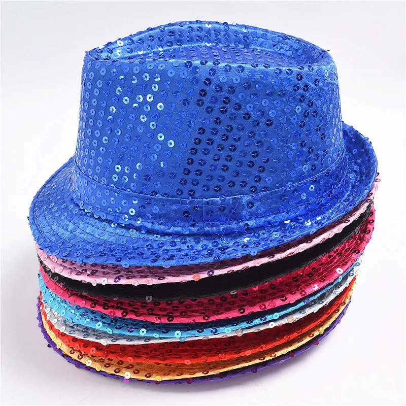 Wholesale Christmas Halloween Light Up Sequin Cowboy Party Hat Flashing Dress Dance Party LED Hat