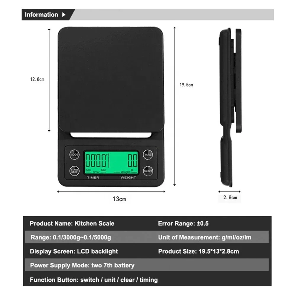 cozinha commercial household kitchen food smart scales digital electronic espresso coffee weighing cooking scale measuring scale