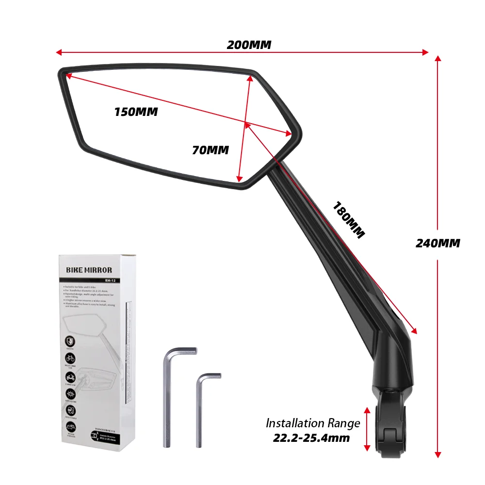 EasyDo Factory 360 Degree Adjustable Bike Mirror Bicycl_e Rearview Mirror Handlebar Side Mirror