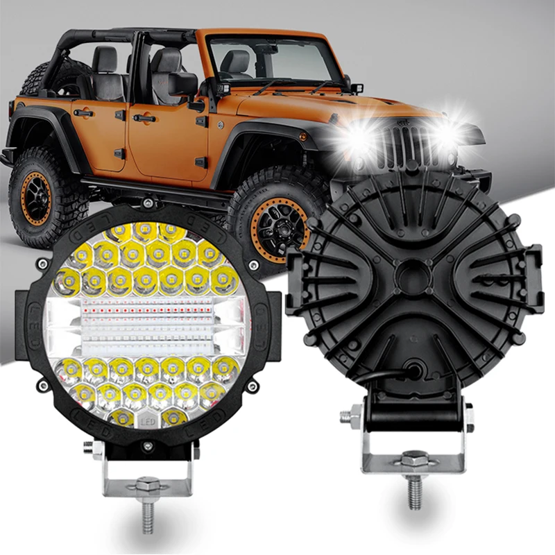 Led рабочий свет 7-дюймовый 51 Вт Автомобильные фары 17 Светодиодные лампы для автомобильных фар (для грузовика внедорожника 12В/24В ночного вождения фары для внедорожника противотуманные фары