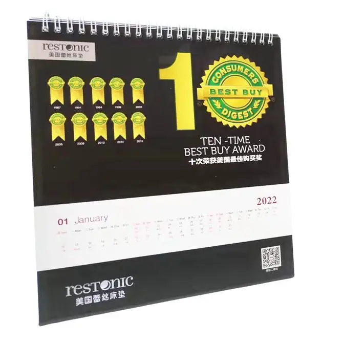 Chizikon Full Color Office 2024 Custom Logo Printing Table Calendar Paper Calendar Offest Printing Advertising Calendars OEM/ODM