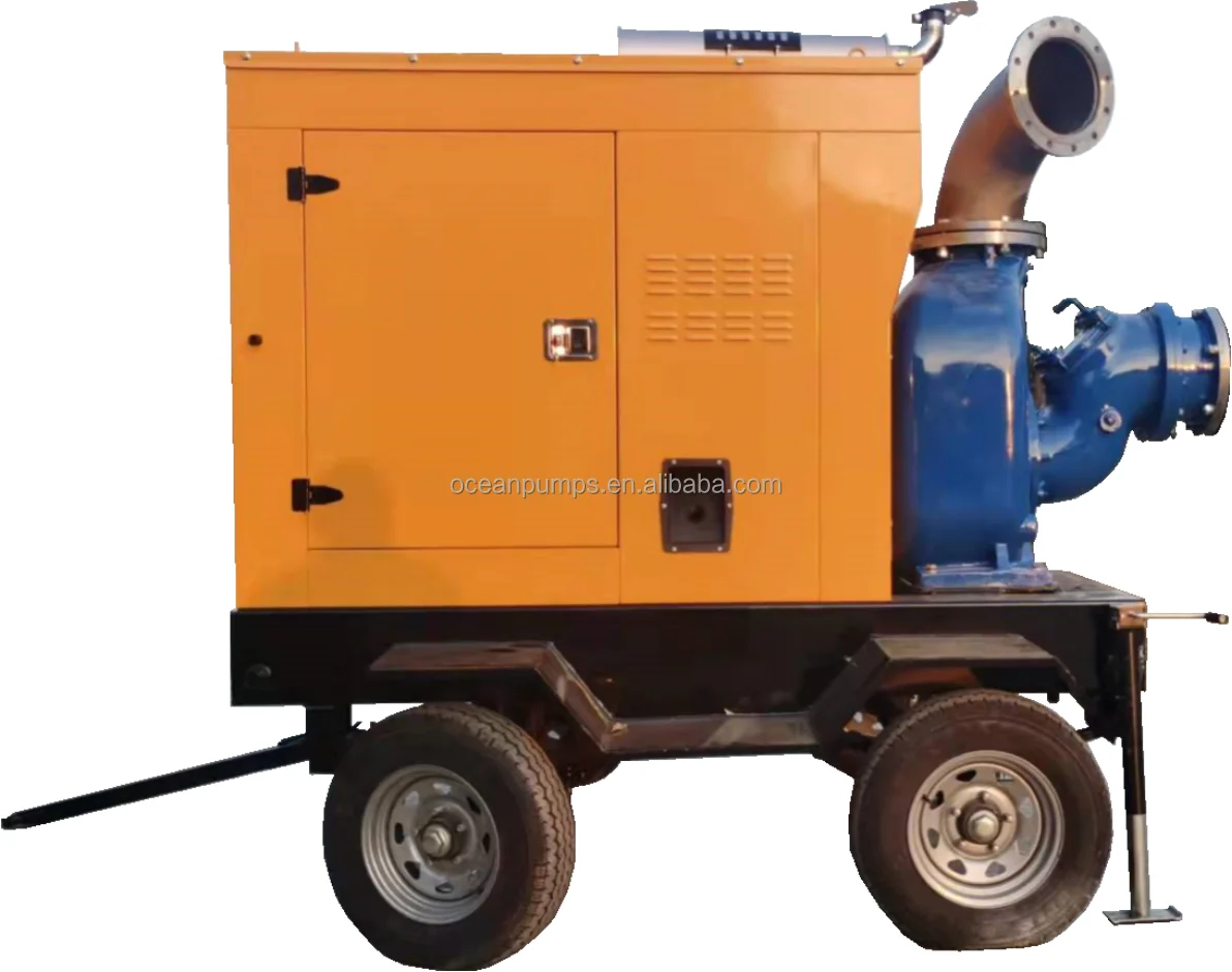 Hot Selling 2-12 Inch Self Priming Pump Diesel Engine Water Pump With Engine And Trailer