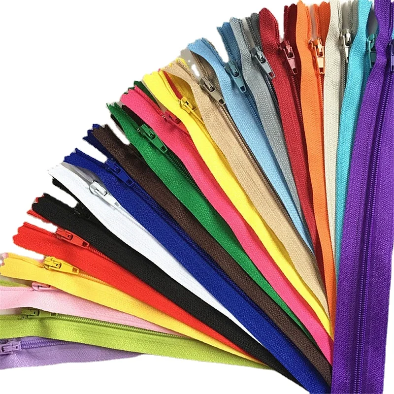 Wholesale 3# Pure Color Nylon Zipper Clothing Home Pillow Zipper Closed End Nylon Zippers For Garment Production