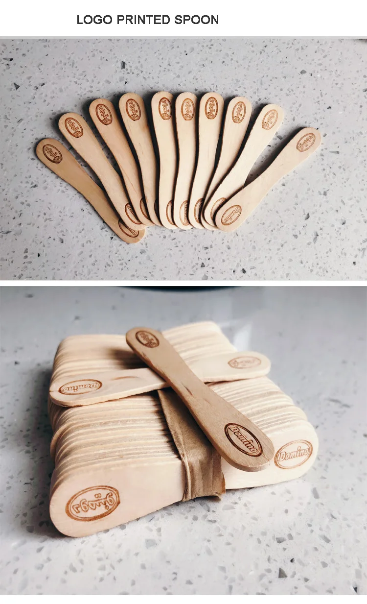 paper wrapped wooden ice cream spoon