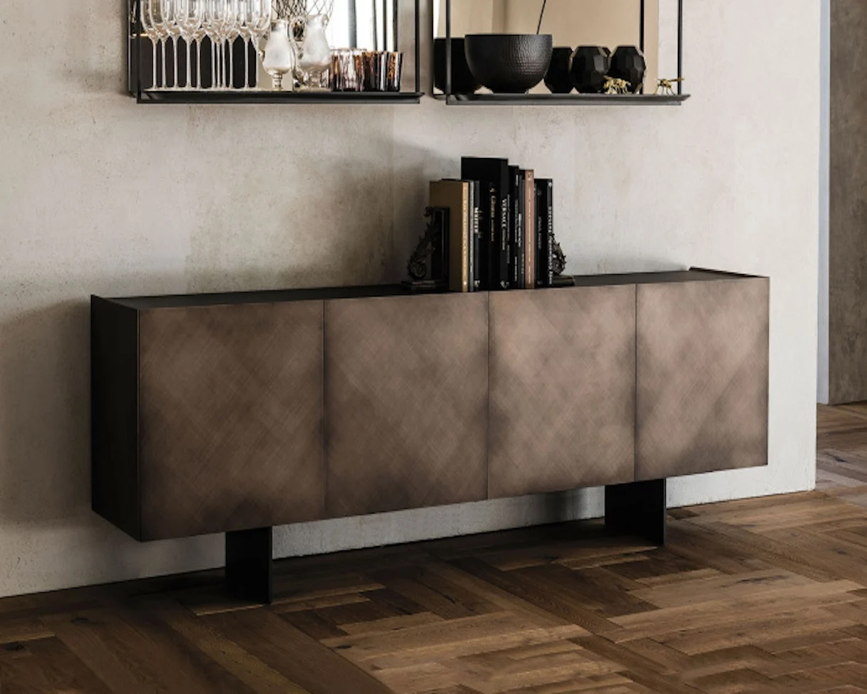 Italian designer Villa light luxury solid wood dining room side cabinet modern and minimalist sideboard