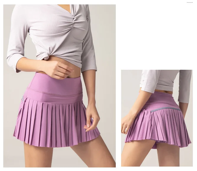 Women Sports Tennis Skirts Golf Fitness Shorts Athletic Running Short Quick Dry Skort Skirt With Pocket
