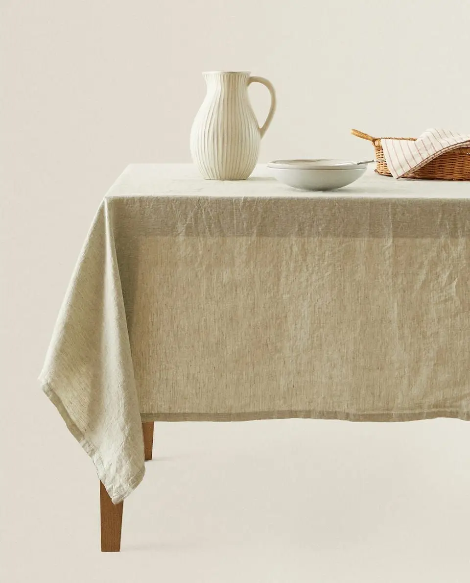 China supplier 100% linen solid color design linen  dining buy table cloth wholesale