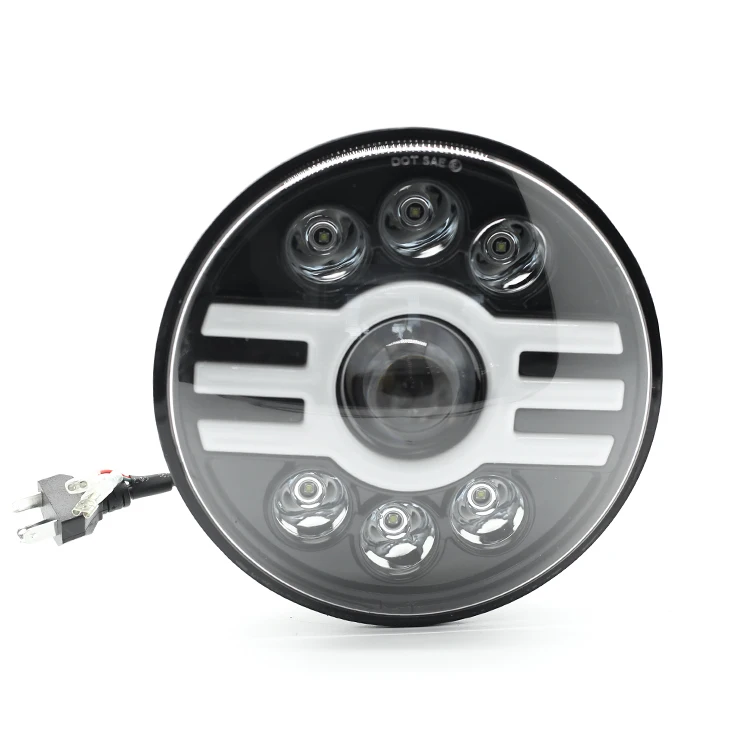 2021 led headlight parts dual color 3535LED Chip high and low beam round 7inch headlight