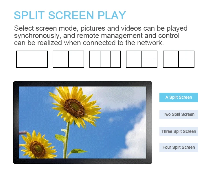 55 Inch Touch Screen Wall Mounted LCD Digital Signage Display Indoor Advertising Players