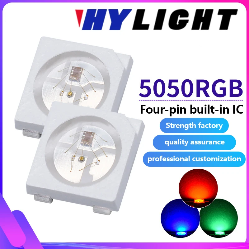 Программируемый 5050 Световой шарик 4-pin RGB волшебный цвет 5 В цветной маркер встроенный ic совместим с ws2812 патч светодиодный светильник