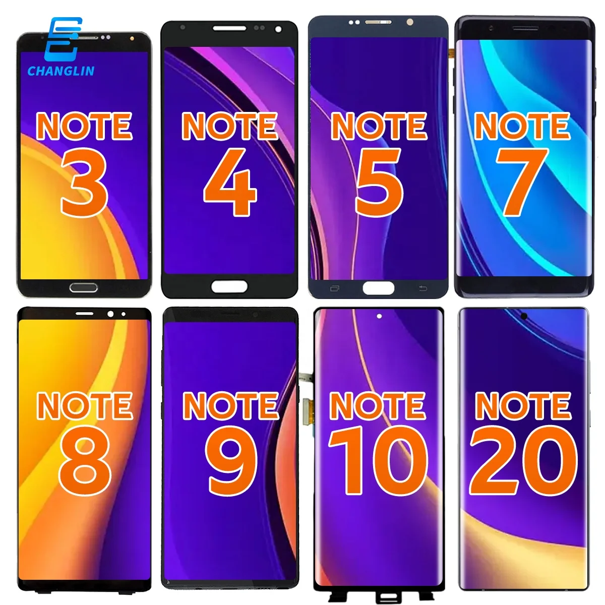 Pantalla mobile phone lcd celuar for samsung galaxy note 10 plus 9 8 5 note 20 ultra touch glass