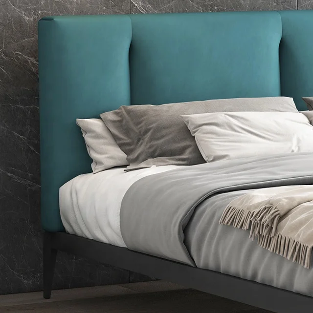 Modern multifunction storage bed with speaker music design of leather bed solid wood frame china factory wholesale