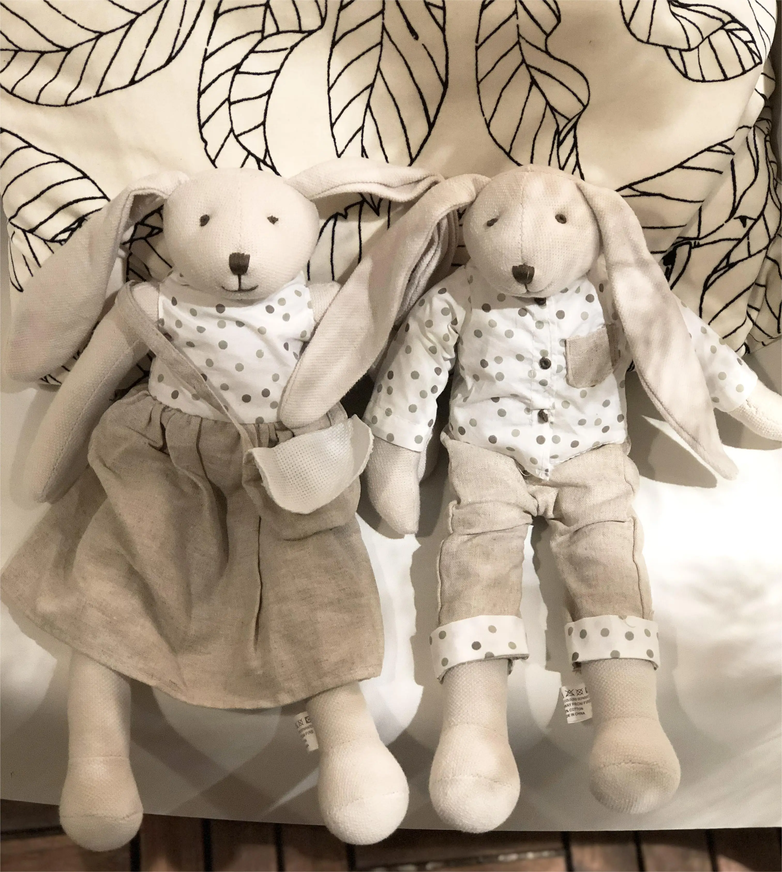 easter baby gift cotton line bunny doll clothes toy plush flower fabric bunny doll
